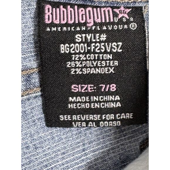 Bubble Gum USA Short Shorts Denim Blue Jean Shorts Juniors Size 7/8 - Picture 8 of 12